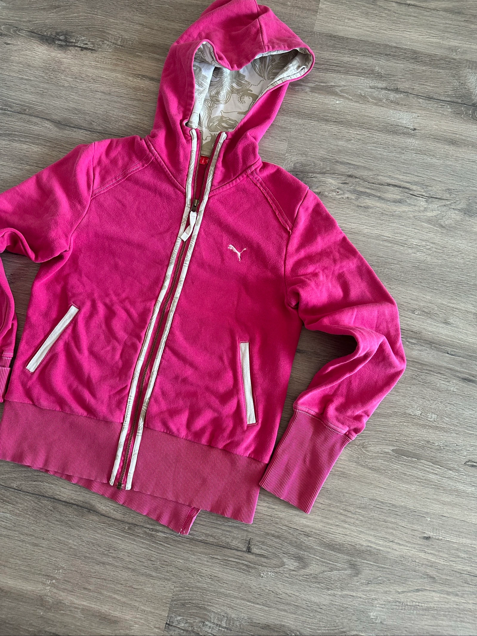 Sweat à capuche et fermeture éclair Puma Rose fuchsia pour femme Taille S | Y2K – photo 2